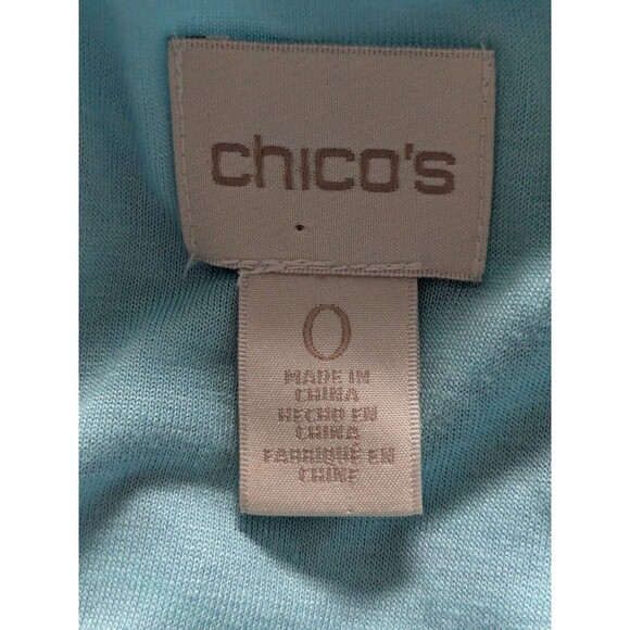 Chico's Top Womens Sz S (0) Purple Aqua Stripe Chiffon Layer Asymmetrical Tunic - Picture 3 of 14